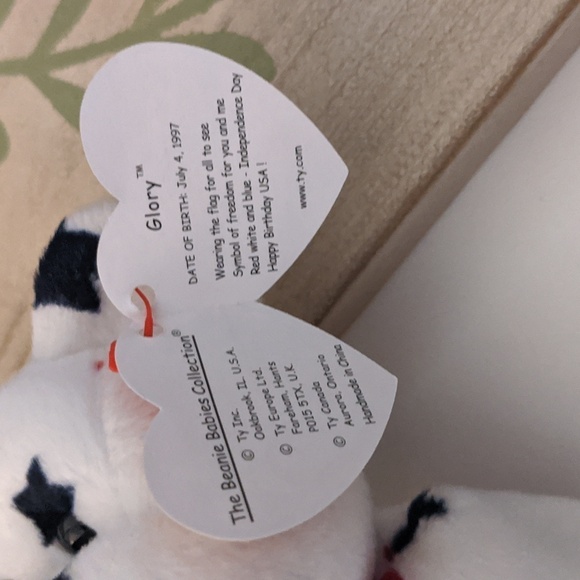 Glory Bear 1997 patriotic USA Olympic beanie babies red white blue Election - Picture 6 of 6